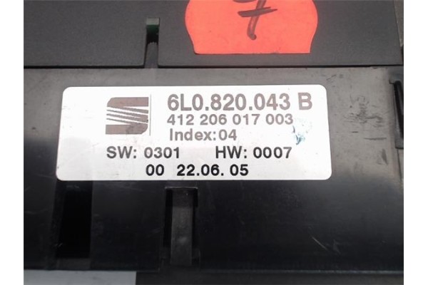 Recambio de mandos climatizador para seat ibiza (6l1) referencia OEM IAM (6L0820043B) (412206017003) 