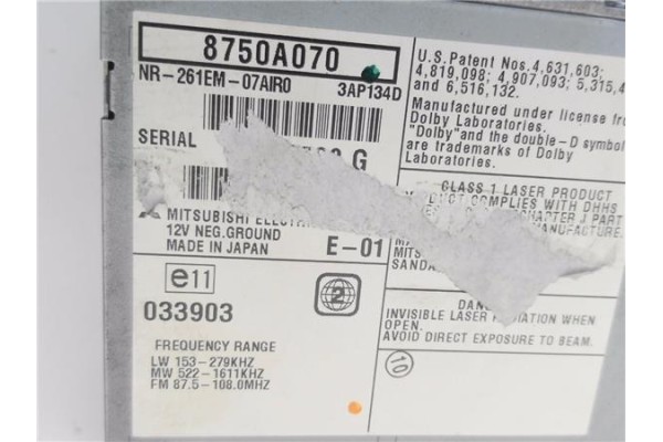 Recambio de navegador para mitsubishi outlander (cw0) 2.0 di-d intense referencia OEM IAM 8750A070 E11033903 