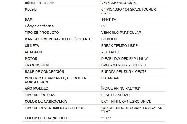 citroen c4 grand picasso/spacetourer del año 2016