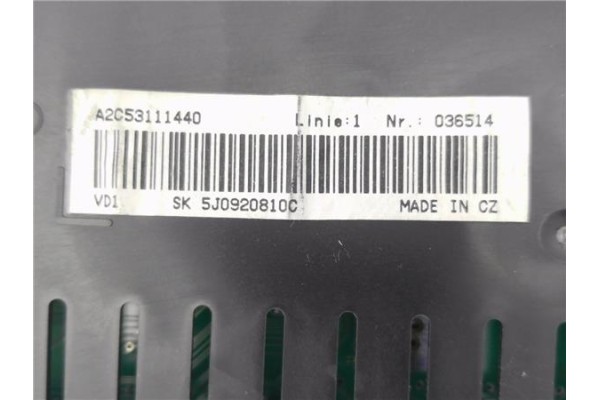 Recambio de cuadro completo para skoda fabia (5j2) 1.4 tdi referencia OEM IAM 5J0920810C A2C53111440 
