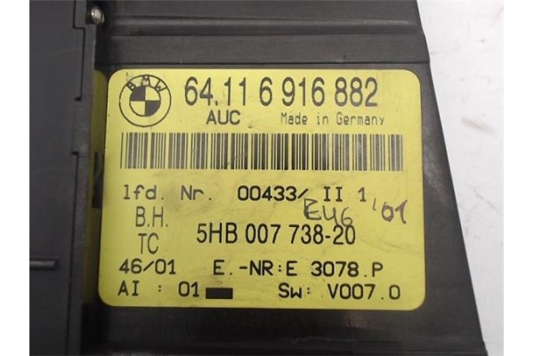 Recambio de mandos climatizador para bmw serie 3 berlina (e46) referencia OEM IAM 64116916882  