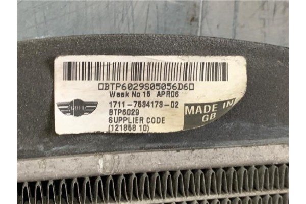 Recambio de radiador agua para mini mini (r50,r53) 1.6 cooper s referencia OEM IAM 17117570489 1,71175E+12 