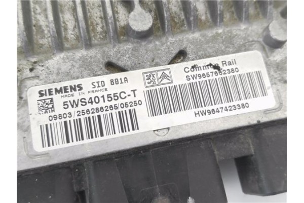 Recambio de centralita para peugeot partner furgón (5) 2.0 hdi referencia OEM IAM 9647423380 5WS40155CT 