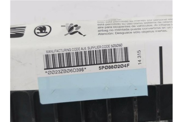 Recambio de kit airbag para seat altea xl (5p5) 1.6 tdi referencia OEM IAM 5P0880201AN 1K0909605T 
