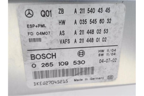 Recambio de centralita asientos para mercedes-benz clase e (bm 211) berlina 3.2 e 320 cdi (211.026) referencia OEM IAM A21154043