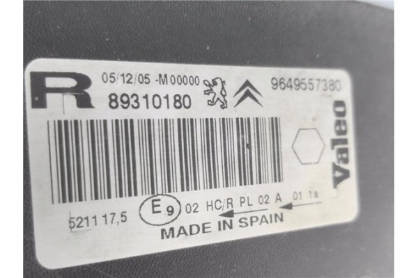 Recambio de faro delantero dcho para citroen xsara picasso 2.0 hdi referencia OEM IAM 9649557380 8,93E+07 