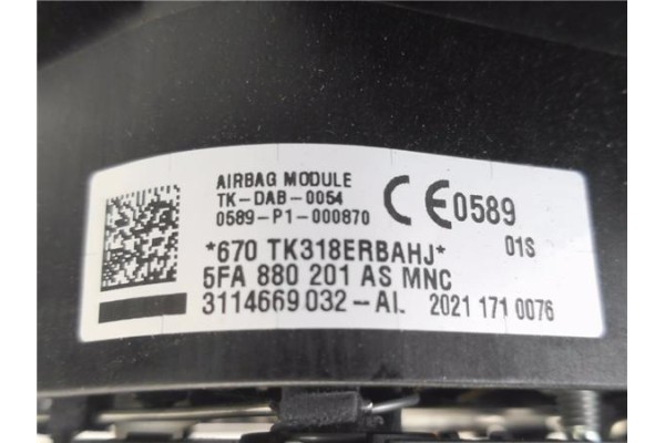 Recambio de kit airbag para seat ateca (khp) 1.5 style referencia OEM IAM 5FA880201AS 5QF959655AF 