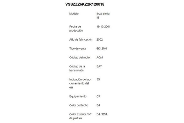 seat ibiza (6k1) del año 2002