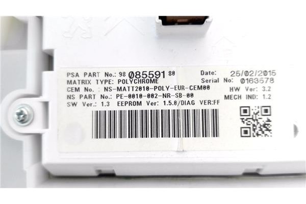 Recambio de cuadro completo para peugeot 208 1.2 access referencia OEM IAM 9811492880 9808559180 
