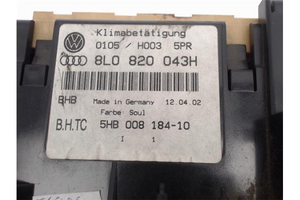 Recambio de mandos climatizador para audi a3 (8l) referencia OEM IAM (8L0820043H) (5HB008184-10) 