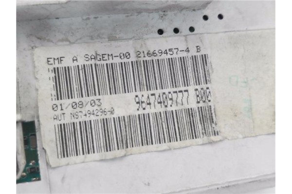 Recambio de reloj horario para peugeot 206 1.4 xr referencia OEM IAM 9647409777  