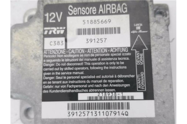 Recambio de centralita airbag para fiat ii panda (169) 1.2 referencia OEM IAM 51885669  