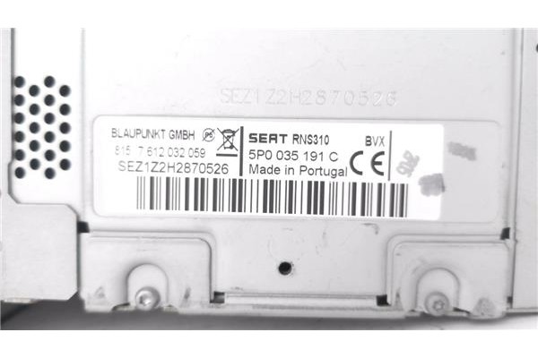 Recambio de autoradio para seat altea xl (5p5) 2.0 freetrack 4x4 referencia OEM IAM 5P0035191C 8,15761E+12 
