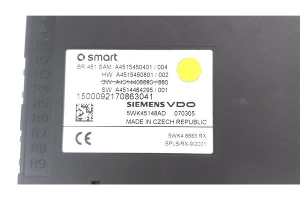 Recambio de caja fusibles/rele para smart fortwo coupe 1.0 fortwo coupe (62kw) referencia OEM IAM A4515450401 5WK45148AD 