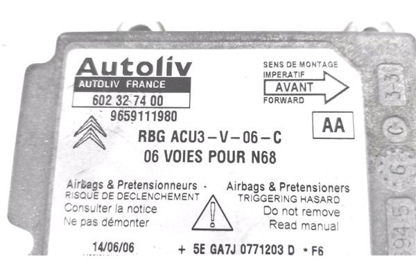 Recambio de centralita airbag para citroen xsara picasso 1.6 hdi referencia OEM IAM 9659111980 602327400 