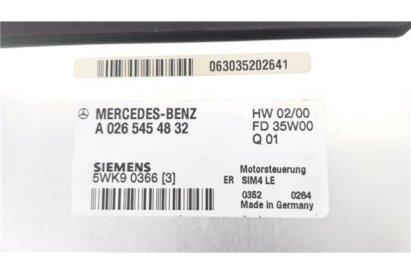 Recambio de centralita para mercedes-benz clk (bm 208) coupe 2.0 200 compressor (evo) (208.344) referencia OEM IAM A0265454832 5