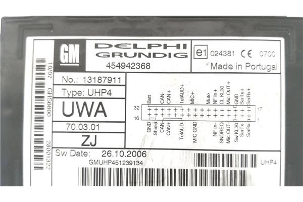Recambio de módulo electrónico para opel astra h gtc 1.7 cdti referencia OEM IAM 454942368 13187911 