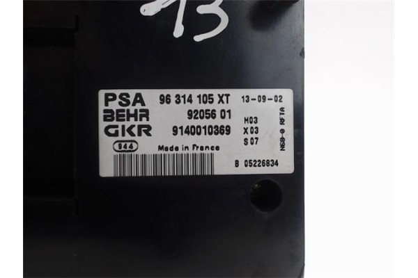 Recambio de mandos climatizador para citroen xsara picasso referencia OEM IAM 96314105XT 92056 01/9140010369 