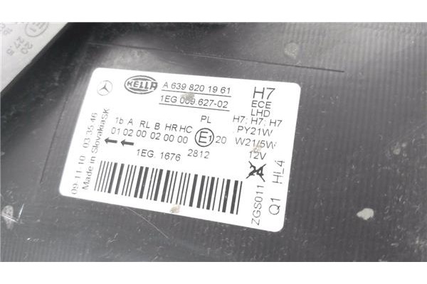 Recambio de faro delantero dcho para mercedes-benz vito / mixto furgón (w639) 113 cdi referencia OEM IAM A6398201961 1EG00962702