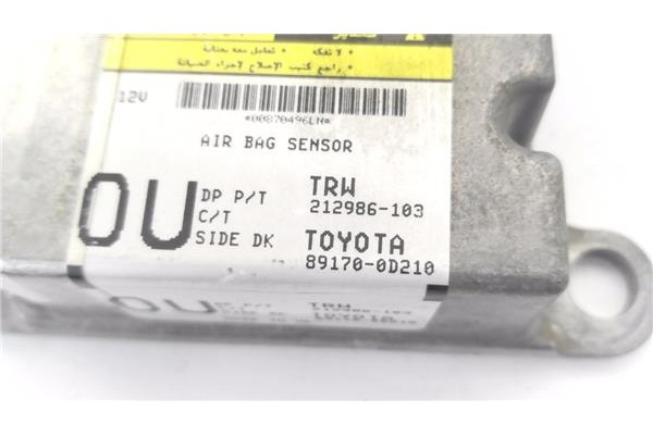 Recambio de centralita airbag para toyota yaris (ksp9/scp9/nlp9) 1.4 d-4d referencia OEM IAM 891700D210 212986103 