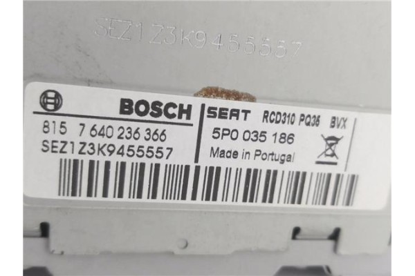 Recambio de radio / cd para seat leon (1p1) 1.2 reference referencia OEM IAM 5P0035186 8,15764E+12 
