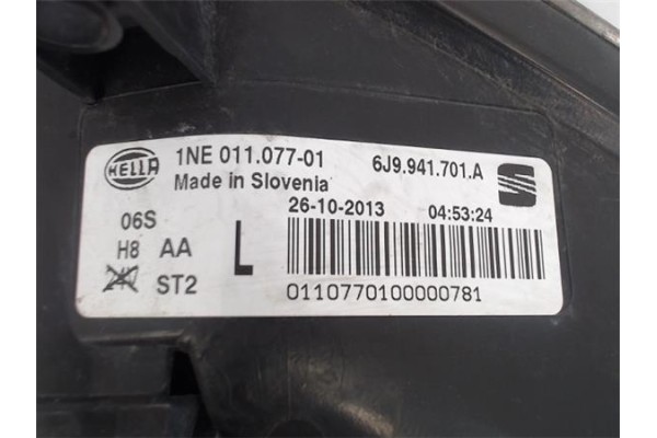 Recambio de faro antiniebla izquierdo para seat leon (5f1) referencia OEM IAM 6J9941701A 0110770100685175 
