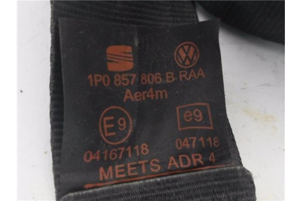 Recambio de cinturon seguridad trasero derecho para seat leon (1p1) 1.4 tsi referencia OEM IAM 1P0857806B  