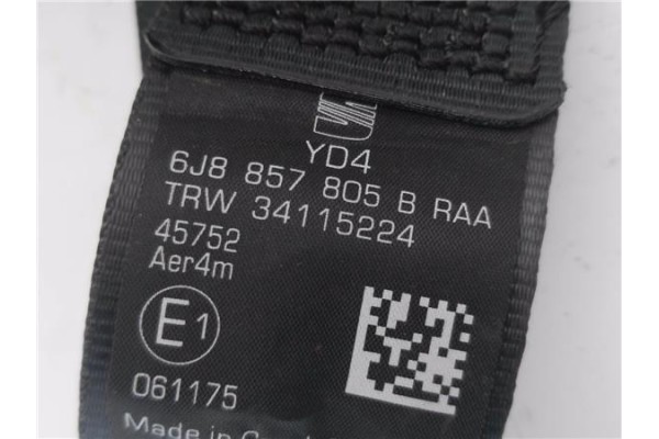 Recambio de cinturon seguridad trasero izquierdo para seat ibiza st (6j8) 1.2 tsi referencia OEM IAM 6J8857805B  
