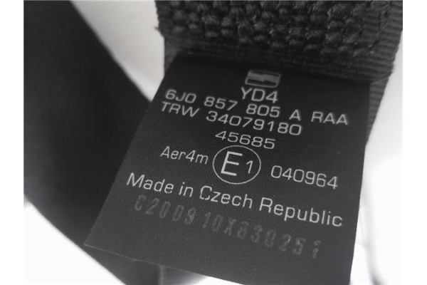 Recambio de cinturon seguridad trasero izquierdo para seat ibiza berlina (6j5) 1.2 referencia OEM IAM 6J0857805A  