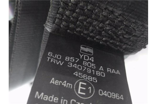 Recambio de cinturon seguridad trasero derecho para seat ibiza berlina (6j5) 1.2 referencia OEM IAM 6J0857805A  