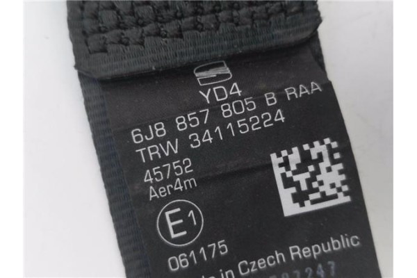 Recambio de cinturon seguridad trasero derecho para seat ibiza st (6j8) 1.2 tdi referencia OEM IAM 6J8857805B  