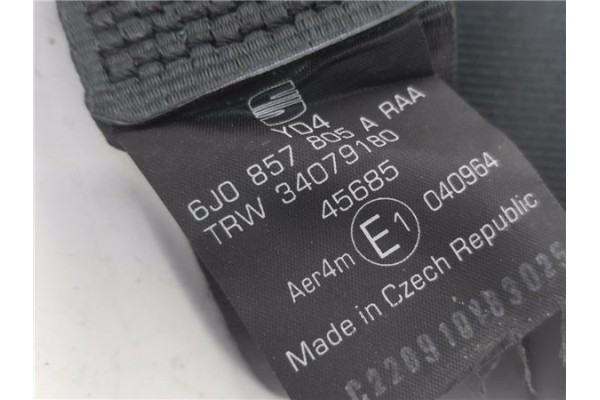 Recambio de cinturon seguridad trasero derecho para seat ibiza berlina (6j5) 1.4 16v referencia OEM IAM 6J0857805A  