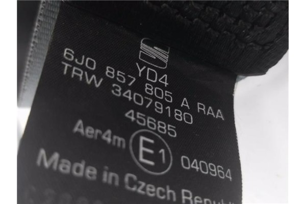 Recambio de cinturon seguridad trasero izquierdo para seat ibiza berlina (6j5) 1.4 tsi referencia OEM IAM 6J0857805A  