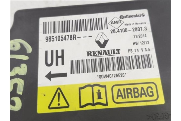 Recambio de centralita airbag para renault megane iii sport tourer 1.5 dynamique referencia OEM IAM 985105478R 28410028073 