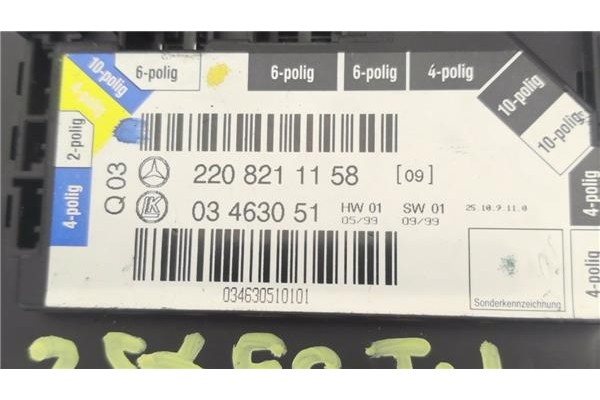 Recambio de mando respaldo trasero izquierdo para mercedes-benz clase s (bm 220) berlina 5.0 500 (220.075) referencia OEM IAM 22