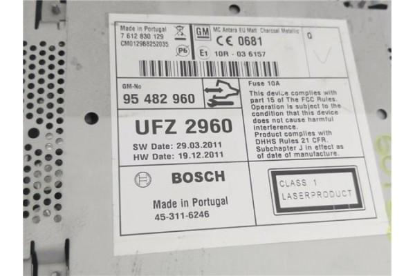 Recambio de autoradio para opel antara 2.2 selective referencia OEM IAM 95482960 453116246 