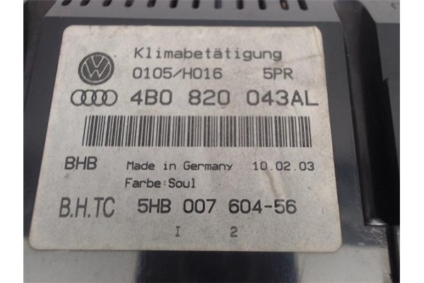 Recambio de mandos climatizador para audi a6 avant (4b5) referencia OEM IAM (4B0820043AL) (5HB007604-56) 