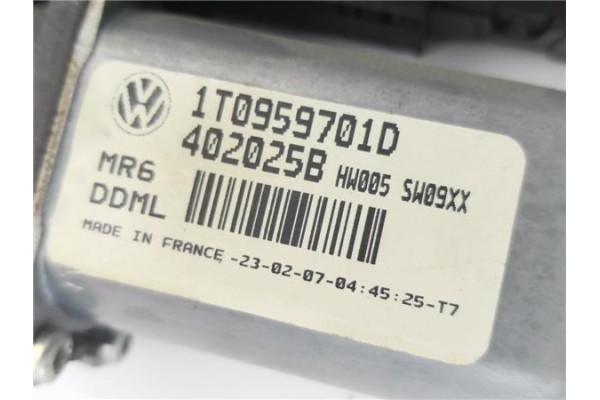 Recambio de motor elevalunas delantero izquierdo para volkswagen touran (1t1) 1.9 tdi referencia OEM IAM 1T0959701D 1K0959793J 