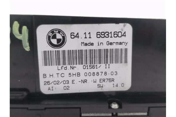 Recambio de mandos climatizador para bmw serie 3 compacto (e46) 1.8 316ti referencia OEM IAM 64116931604  