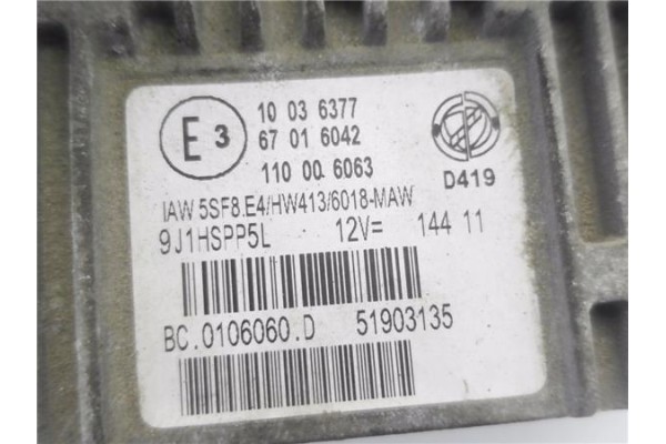 Recambio de centralita para fiat punto / grande punto (199) 1.4 referencia OEM IAM 9J1HSPP5L 51903135 