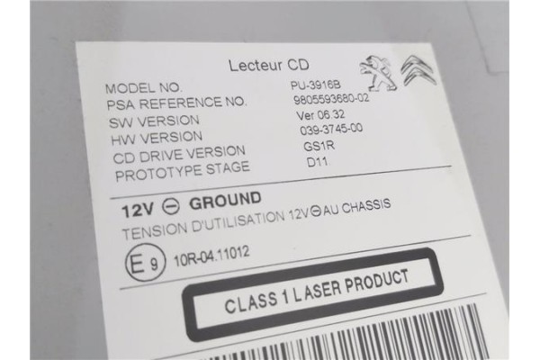 Recambio de radio / cd para peugeot 308 1.2 style referencia OEM IAM 9805593680  