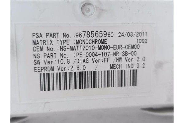 Recambio de cuadro completo para peugeot 508 1.6 active referencia OEM IAM 9800420280 9678565980 