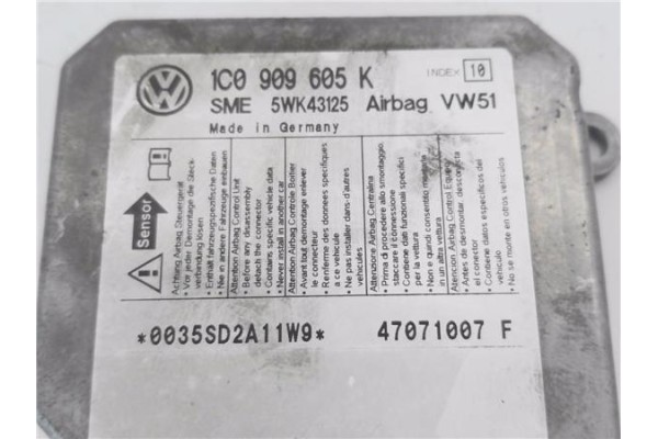 Recambio de centralita airbag para skoda fabia (5j2) 1.4 tdi referencia OEM IAM 1C0909605K 5WK43125 