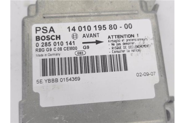 Recambio de centralita airbag para peugeot expert furgón 2.0 furgón l1h1 referencia OEM IAM 1401019580 285010141 