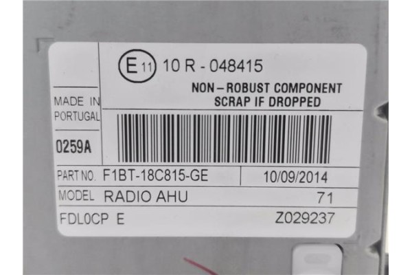 Recambio de radio / cd para ford focus berlina (cew) 1.0 business referencia OEM IAM F1BT18C815GE  