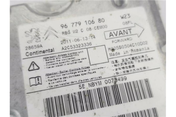 Recambio de centralita airbag para peugeot 508 1.6 active referencia OEM IAM 9677910680 A2C53323336 