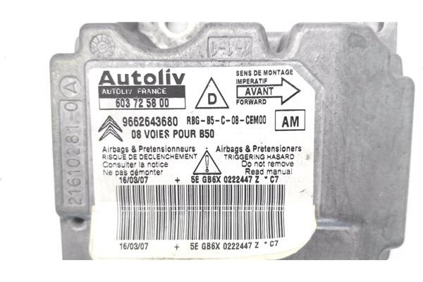 Recambio de centralita airbag para citroen c4 coupe 1.6 hdi referencia OEM IAM 9662643680 603725800 