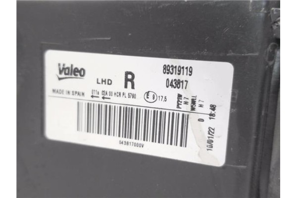 Recambio de faro delantero dcho para seat ibiza berlina (6j5) 1.4 referencia OEM IAM 89319119 4,38E+04 