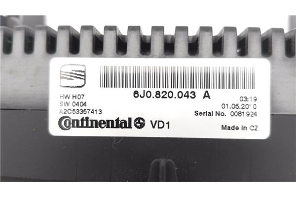 Recambio de mandos calefaccion / a.a. para seat ibiza berlina (6j5) 1.4 referencia OEM IAM 6J0820043A A2C53357413 