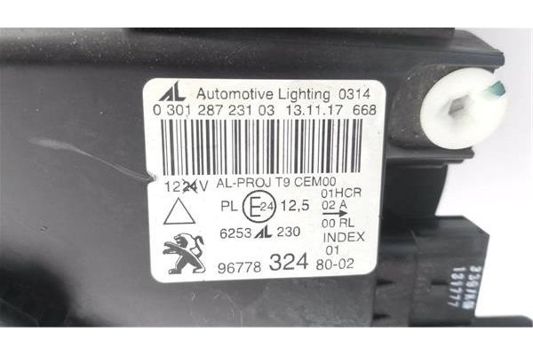 Recambio de faro xenon izquierdo para peugeot 308 sw 1.6 active referencia OEM IAM 967783248002 6253239 